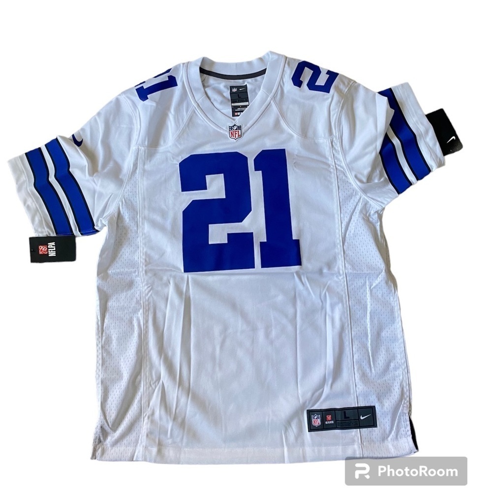 NFL Dallas Cowboys Ezekiel Elliott Game White Jersey